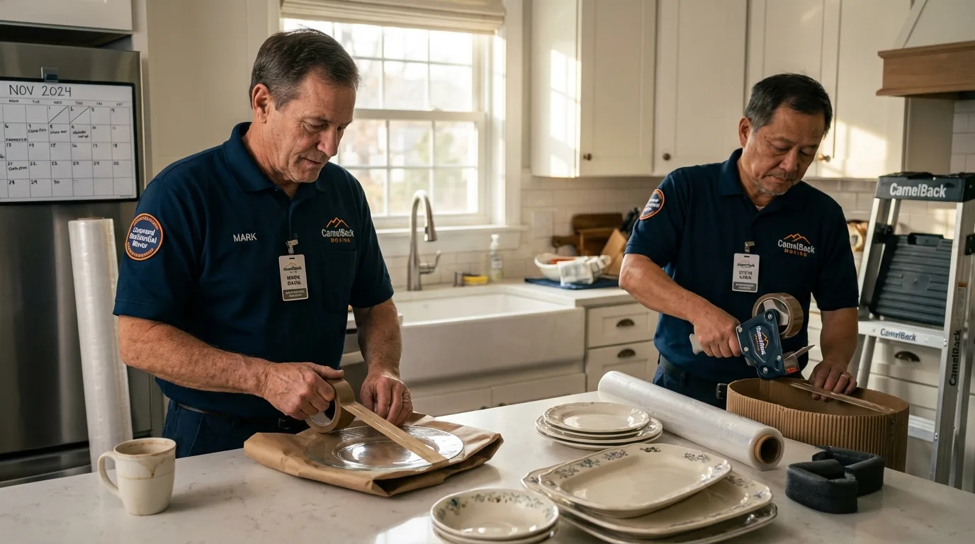 Professional crew packing kitchen dishware in Buffalo Grove, IL